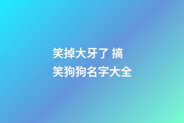 笑掉大牙了 搞笑狗狗名字大全
